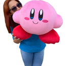 Kirby Peluche Grande 50cm Perfumado + Moño +3 Globos Rosa Chicle