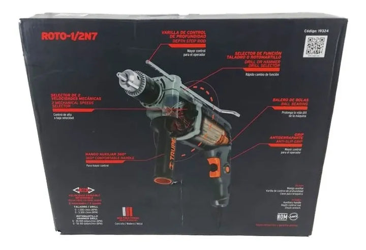 Taladro Percutor De 1/2 900w Trabajo Industrial Truper Gris 60 Hz