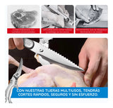 Tijeras De Acero Inoxidable Cocina Cortar Pollo Multiusos Plateado