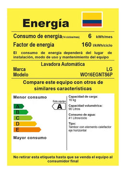 Lavadora Lg Carga Frontal Wo16egnts6p 16kg Aidd Petcare Gris Negro
