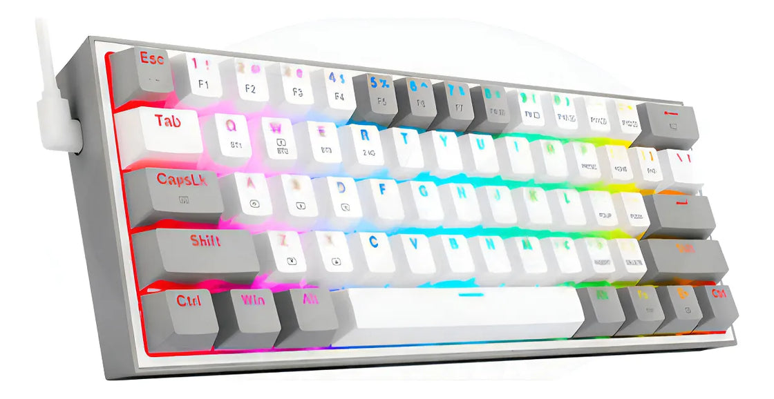 Teclado Wireless Redragon Fizz Pro Rgb 60% White/grey Sw Red Idioma Español Color Del Teclado Blanco/gris