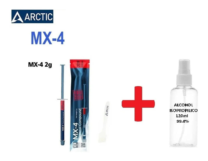 Pasta Termica Arctic Mx-4 2g 2019 Sellada + Alcoh Isop 120ml