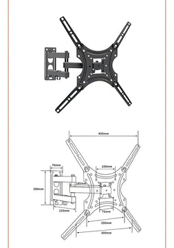 Soporte Auxamy X-400 Soporte De Pared Para Tv/monitor De 15 A 55 Negro