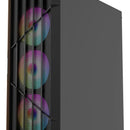 Caja Gabinete Gamer Iceberg Wood Core Argb 6 Ventiladores Negro