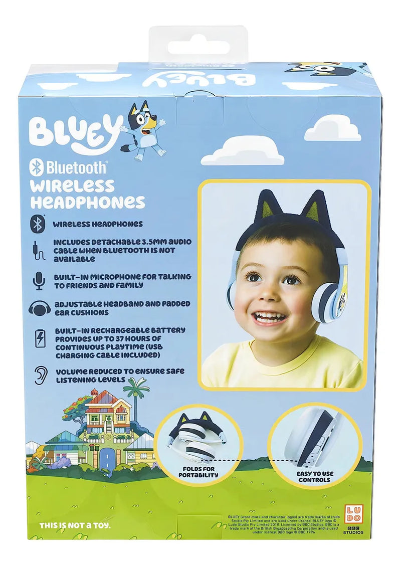 Diadema Auriculares Audifonos Bluetooth Para Niños Bluey Color Azul