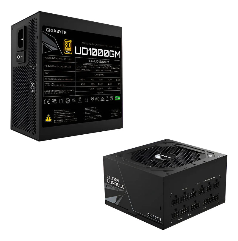 Fuente De Poder Pc 1000w Gamer Gigabyte Ud1000gm 80 Plus Gold Modular Gp-Ud1000gm Color Negro