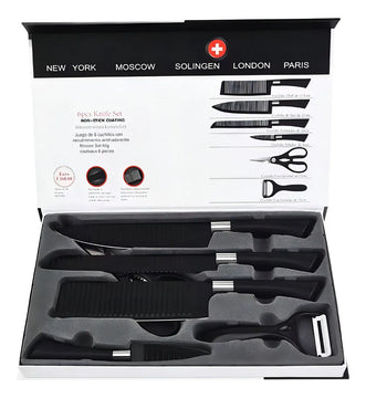 Juego De Cuchillos De Chef De Cocina De 6 Piezas Color Negro