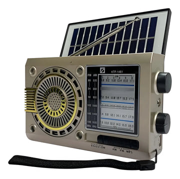 Radio Altavoz Bluetooth 3 Bandas Mp3 Recargable Panel Solar Diseño