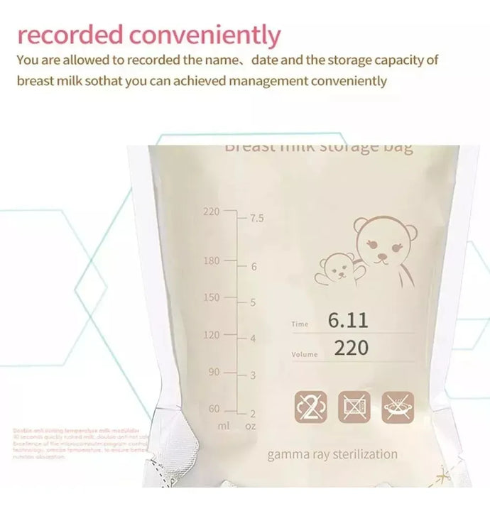 Bolsas Para Almacenar Leche Materna De Lactancia 220ml 30pcs