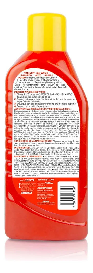 Shampoo Auto Repele Simoniz Car Wash 100ml