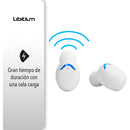 Audífonos Inalámbricos Bluetooth Libitium AUDI-B Color Blanco/Azul con Estuche de Carga