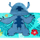 Toalla De Algodón Con Capucha Para Niños Stitch Azul Acero