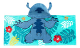 Toalla De Algodón Con Capucha Para Niños Stitch Azul Acero
