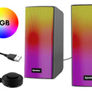 Parlantes Rgb Bluetooth Para Pc Celular Lindos Alambrico New Negro