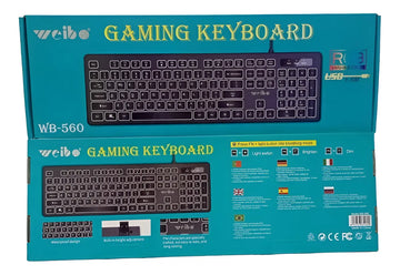 Teclado Gamer Usb Weibo Fc-560 Silencioso Con Luz Multimedia