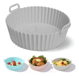 Canastilla Silicona Olla Freidora Air Fryer Reutilizable Blanco