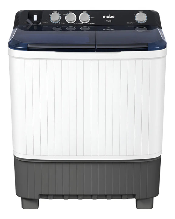 Lavadora Mabe Semiautomática Dos Tinas 16 Kg (35 Lb) Blanca Blanco