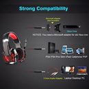 Fone de ouvido over-ear sem fio Kotion Gamer G2000 negro e rojo