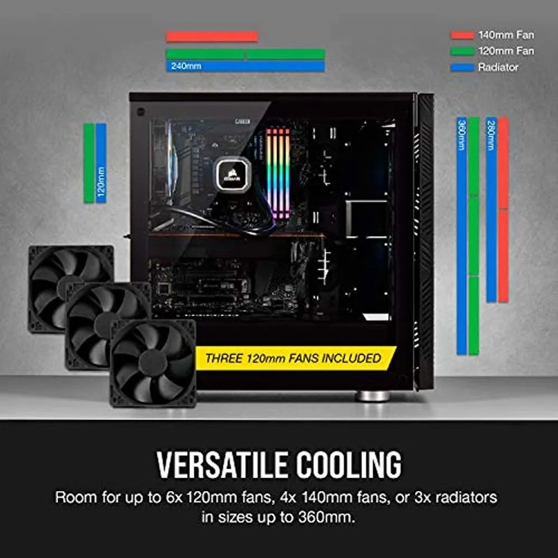 Corsair 275r Chasis Torre De Vidrio Templado Con Flujo Aire Negro