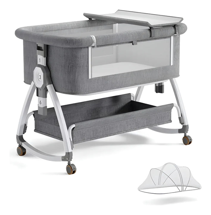 Moisés Portátil 4 En 1 Con Ruedas Y Mosquitero Para Bebé
