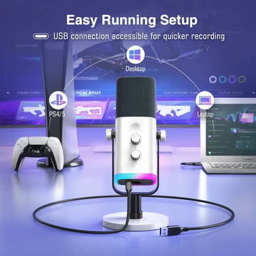Micrófono Fifine XLR AM8 Dinámico Cardioide color blanco