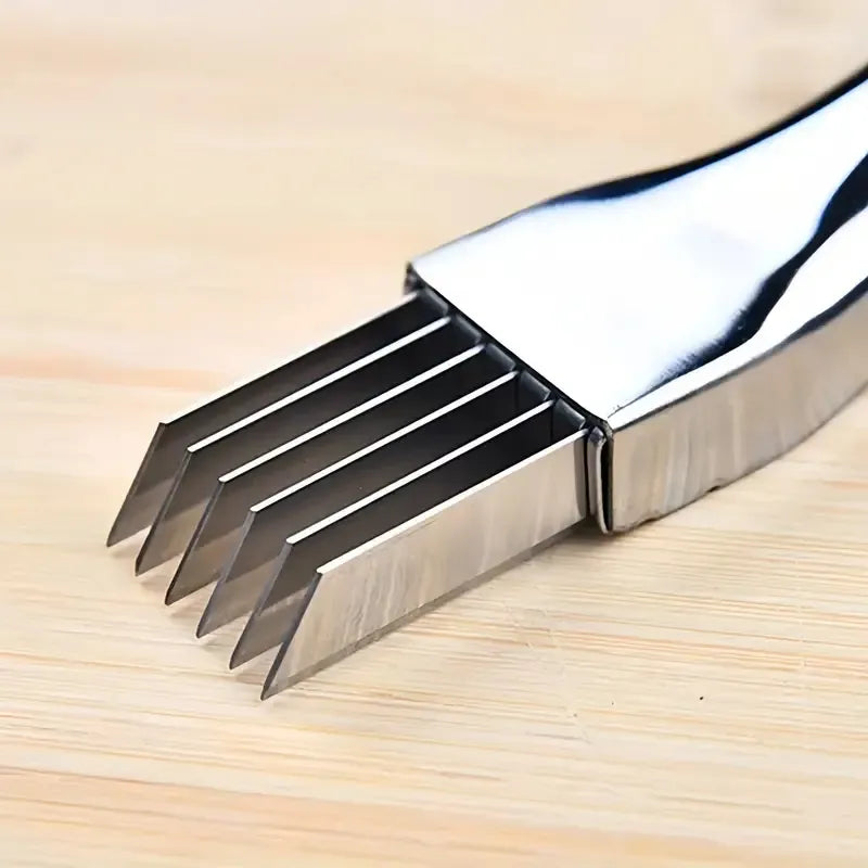 Cortador Acero Inoxidable Para Cebolla Y Verduras Manual Plateado Brillante