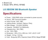 Altavoz Bluetooth Inalámbrico Portátil Lg Rp4 Xboom 360 Azul Petróleo