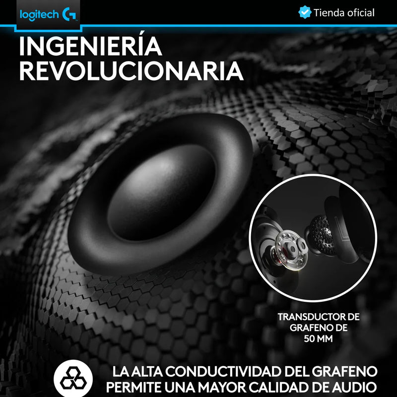 Logitech G Pro X 2, Diadema Gamer 7.1 Lightspeed / Bluetooth Negro