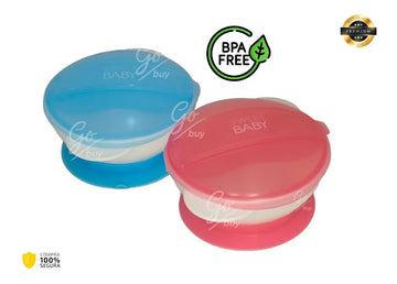 Set Tazon Cuchara Bowl Antideslizante Para Bebe Antiderrame Color