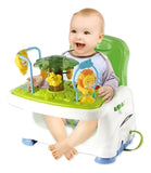 Silla Comedor Unico Musical Juguetes Portátil Doble Bandeja Azul