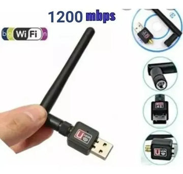 Adaptador Receptor Wifi Usb Inalambrico 1200 Mbps Con Antena