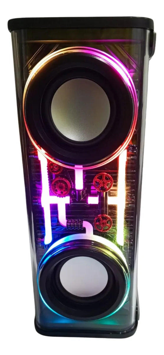 Parlante Potente Bluetooth Lonid Tws Rgb Dual 13.6w Speaker Negro