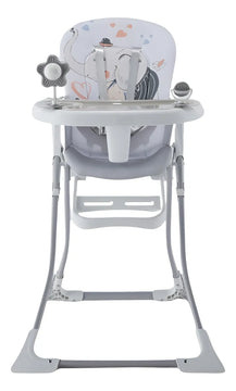 Silla Comedor Bebé Portátil 2 En 1 Con Juguetes Color Gris Elefante