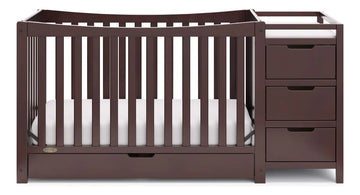 Cuna Y Cambiador Convertible 4 En 1 Color Espresso