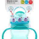 Tetero Transicional De Doble Chupo Biberon 8 Onz Vaso Bebe Azul Marino Biberon A Vaso