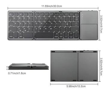 Mini teclado Bluetooth plegable ultrafino con panel táctil Genérica B033 Gris oscuro