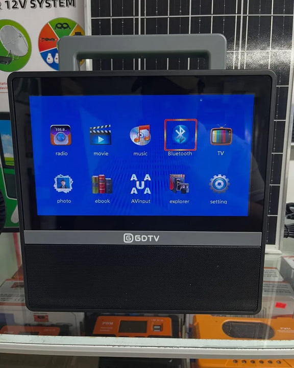 Televisor Portátil Recargable Solar Con Bombillos Gd 8088