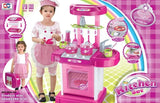 Cocina Infantil Maletin Pricesas Niñas Ollas Horno Juguete Color 008-58 Rosado