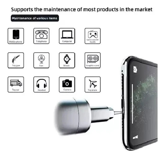 Destornillador Eléctrico Portátil Recargable Precisión - Gris Oscuro - 50hz/6h0z