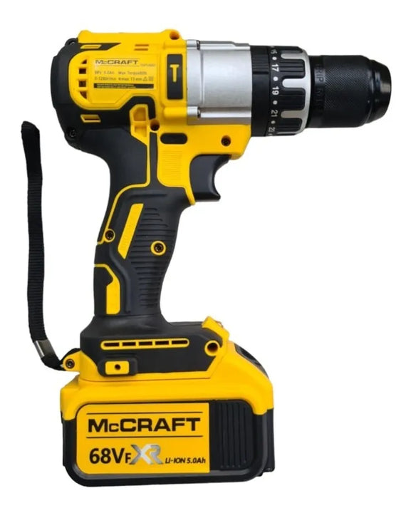 Kit Taladro Percutor 1/2 + Pulidora 4 1/2 68v Inalámbricos - Amarillo