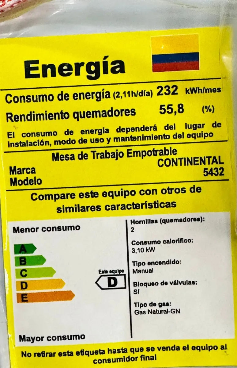 Estufa De Empotrar Acero Inoxidable 2pt Gas Natural 5432 Gris