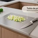 Tabla Gurmex Grande Rectangular Acero Inox 48x38 Cm Gris