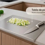 Tabla Gurmex Grande Rectangular Acero Inox 48x38 Cm Gris