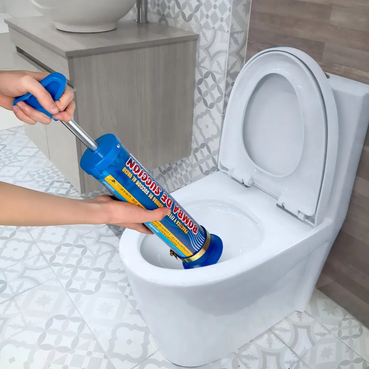 Bomba De Succión Al Vacío Para Destapar Cañerías, Baños, Lavaplatos Y Lavamanos Hecha En PVC Y Caucho De Alta Densidad, Potente, Reutilizable Y Fácil De Usar