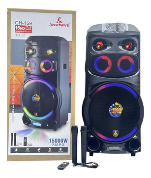 Parlante Cabina 15 Pulgadas 2 Mic Inalambricos 100w Ch-150 Negr