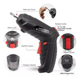 Destornillador Inalambrico Electrico 47 En 1 Recargable - Negro