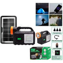 Radio Parlante Con Panel Solar Linterna+3bombillos Fm Am Bt Negro
