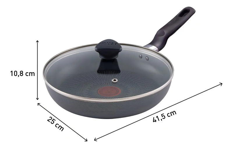 Sartén Imusa Cambiatón 24cm Antiadherente Tapa De Vidrio Color Gris oscuro