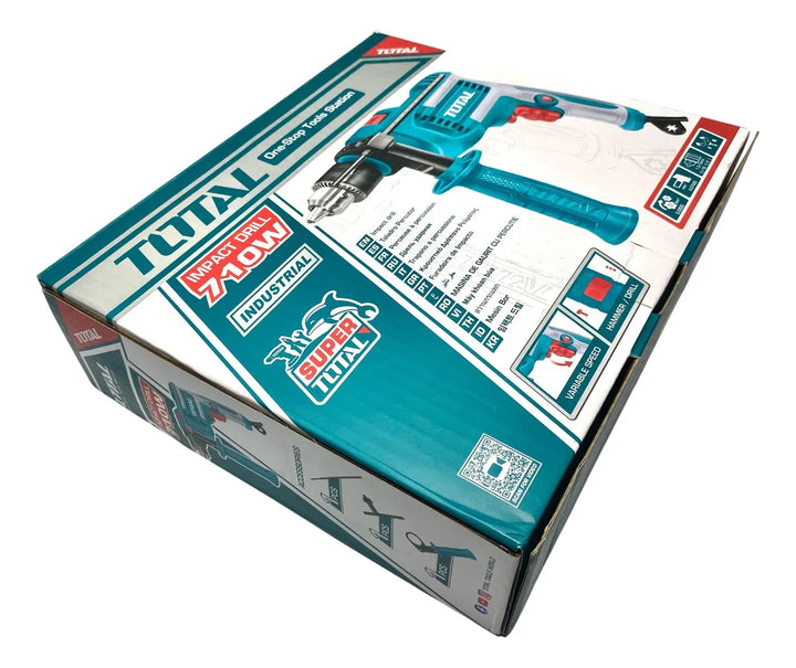 Taladro Percutor Marca Total 1/2 710w, 60 Hz 110v Cableado - Turquesa - 50/60hz