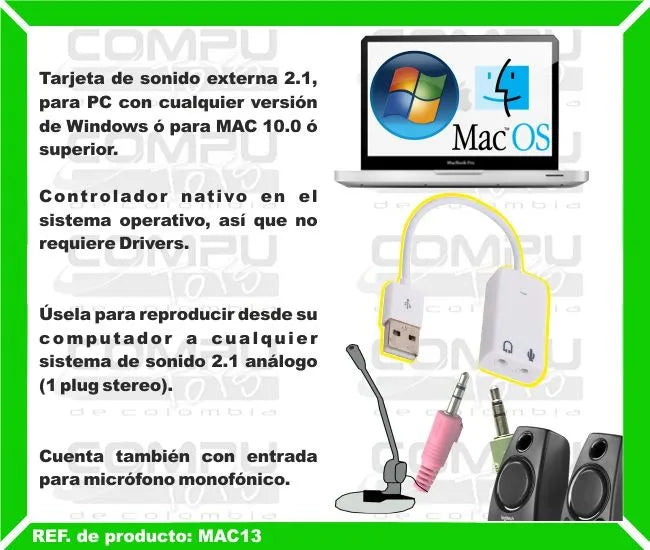 Zmac13 Utilice Tarjeta Sonido Macintosh Qmac13q Compu-toys